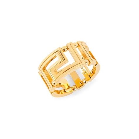 bague versace 18k|Versace greca goldtone.